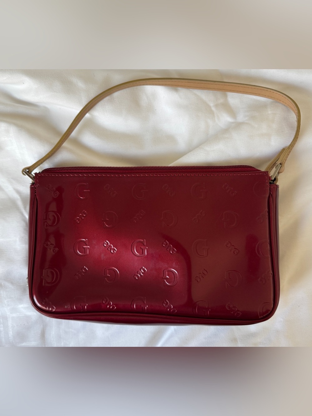 Vintage Y2K Guess maroon patent leather mini purse. - Picture 7 of 7